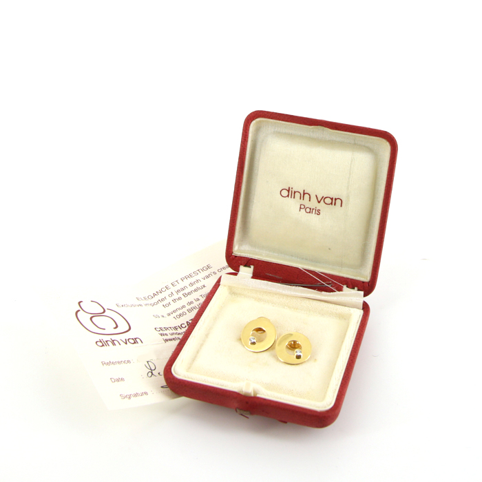 Dinh Van Cible earrings in yellow gold and diamonds - Detail D2