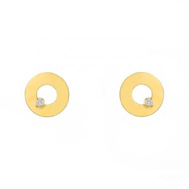Pendientes Dinh Van Cible en oro amarillo y diamantes