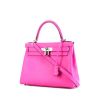 Hermes Kelly 28 cm handbag in pink Magnolia Evergrain leather - 00pp thumbnail