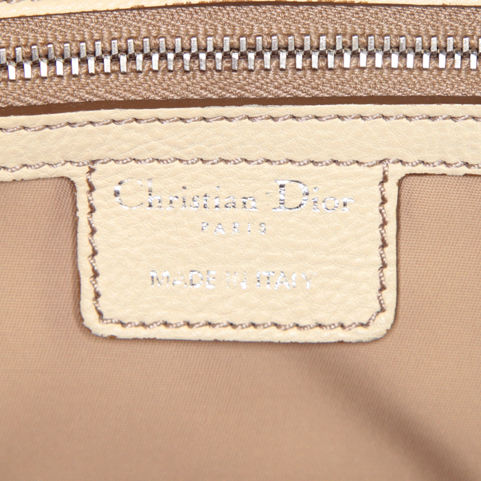 Sac à main Dior My Dior en toile monogram beige et cuir bicolore - Detail D3