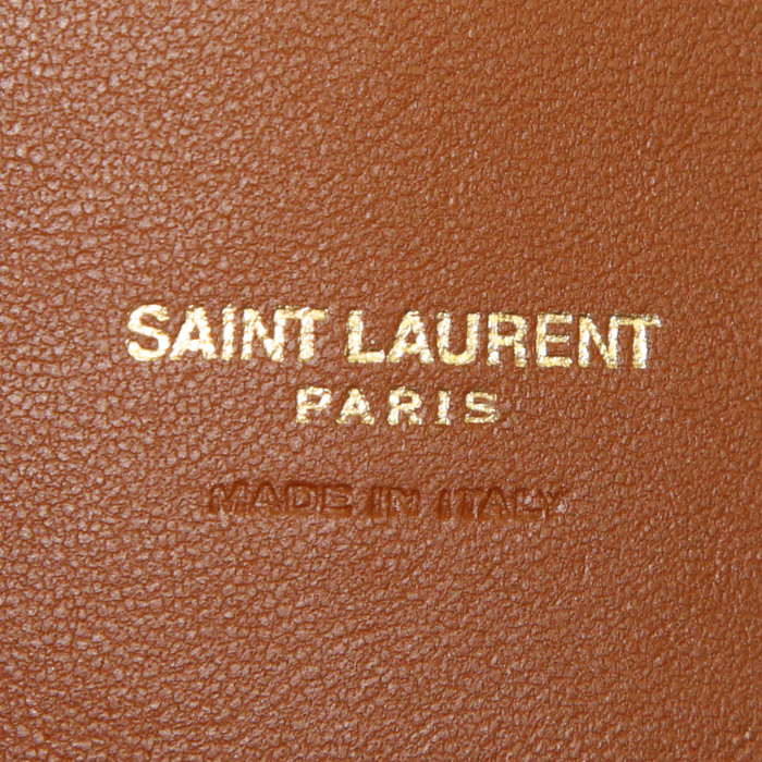 Sac bandoulière Saint Laurent Kate Réversible en cuir marron camel - Detail D4