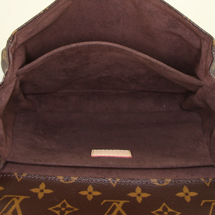 Borsa a tracolla Louis Vuitton Metis in tela monogram marrone e pelle naturale - Detail D3