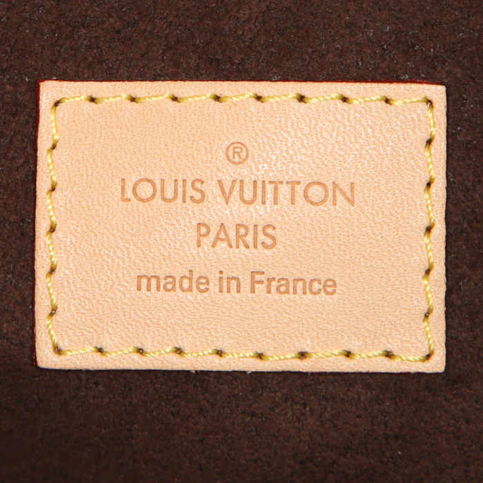 Bolso bandolera Louis Vuitton Metis en lona Monogram marrón y cuero natural - Detail D4