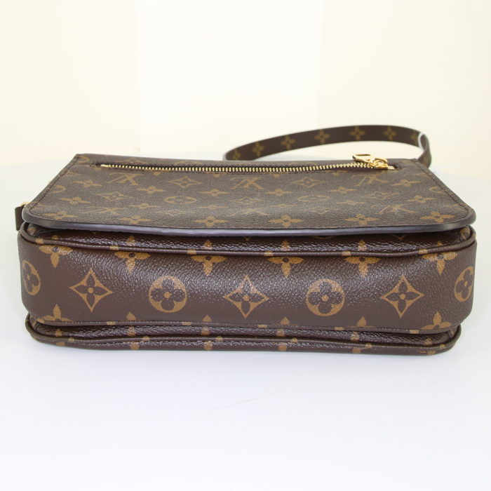 Borsa a tracolla Louis Vuitton Metis in tela monogram marrone e pelle naturale - Detail D5