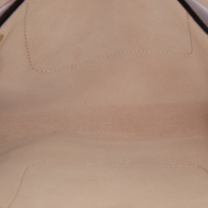 Chloé Faye shoulder bag in brown and beige foal and black leather - Detail D2