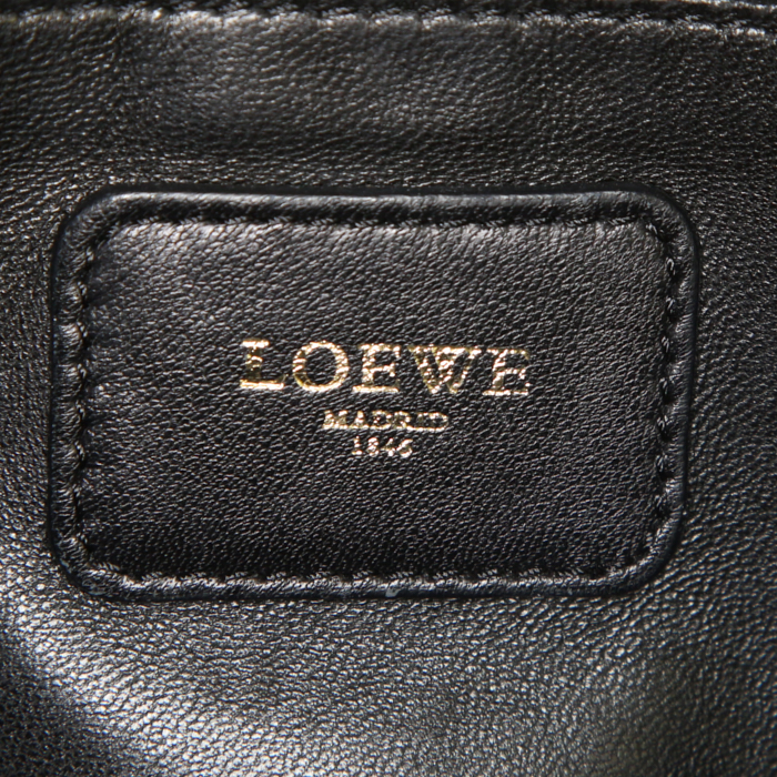 Loewe Amazona small model handbag in black, burgundy and brown tricolor leather - Detail D3