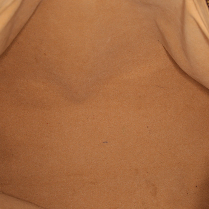 Sac bandoulière Louis Vuitton Boétie en toile monogram marron et cuir naturel - Detail D3