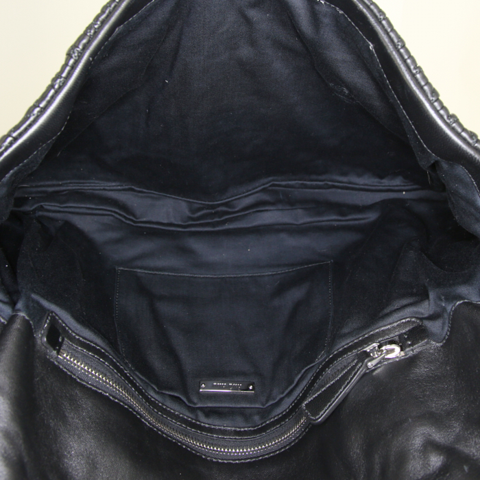 Borsa da spalla o a mano Miu Miu Iconic Crystal in pelle trapuntata nera con strass - Detail D2