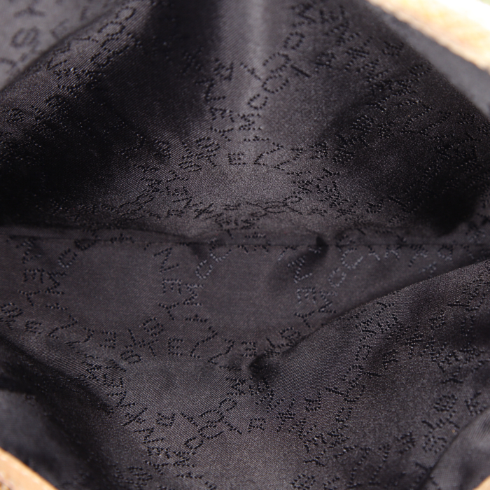 Bolso bandolera Stella McCartney Falabella en lona satinada beige - Detail D2