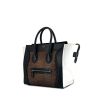 Bolso de mano Celine Luggage en cuero bicolor negro y blanco y piel de pitón marrón - 00pp thumbnail