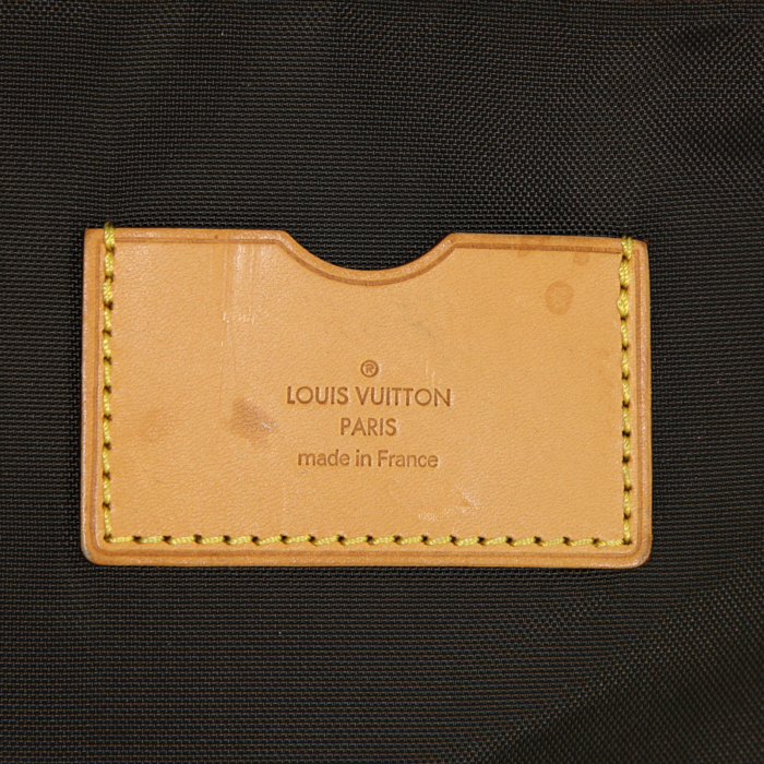 Valise Louis Vuitton Bosphore en toile monogram marron et cuir naturel - Detail D3