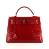 Hermes Kelly 32 cm bag worn on the shoulder or carried in the hand in red Braise niloticus crocodile - 360 thumbnail