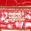 Hermes Kelly 32 cm bag worn on the shoulder or carried in the hand in red Braise niloticus crocodile - Detail D4 thumbnail