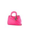 Shopping bag Dior Diorissimo modello piccolo in pelle martellata rosa - 00pp thumbnail
