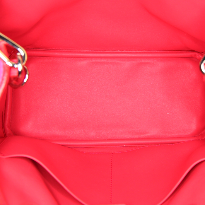 Shopping bag Dior Diorissimo modello piccolo in pelle martellata rosa - Detail D3