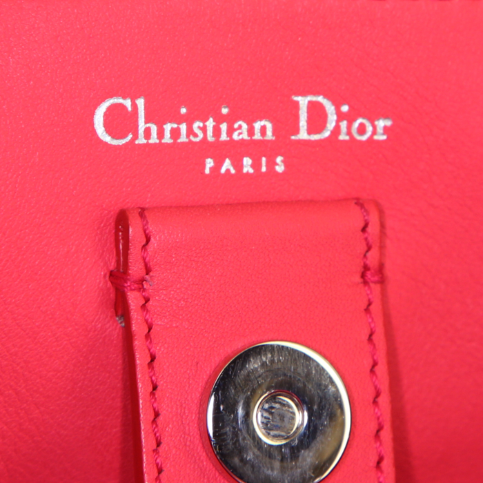 Shopping bag Dior Diorissimo modello piccolo in pelle martellata rosa - Detail D4