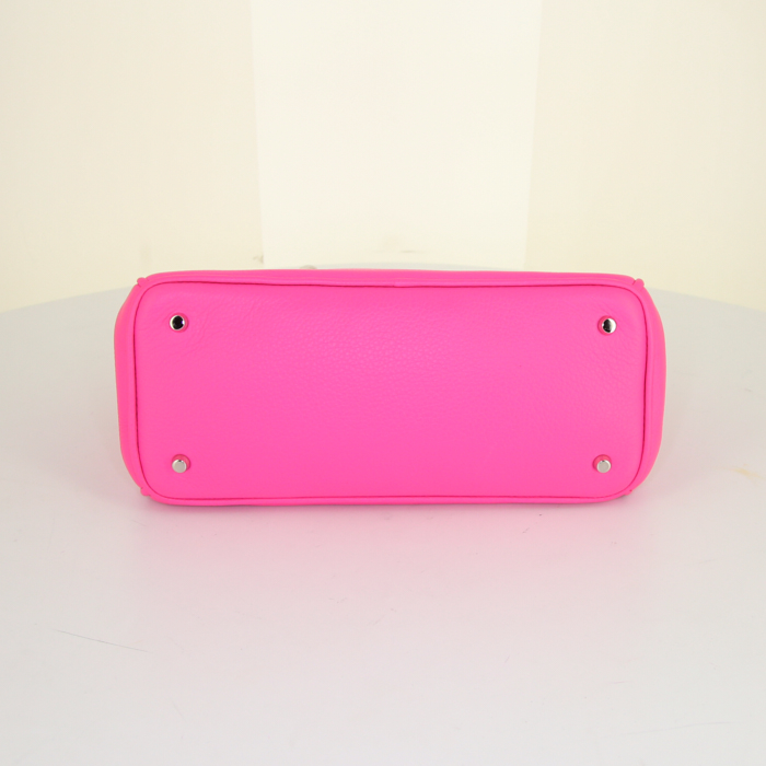 Dior Diorissimo small model shopping bag in pink grained leather - Detail D5