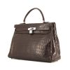 Hermes Kelly 35 cm handbag in brown niloticus crocodile - 00pp thumbnail