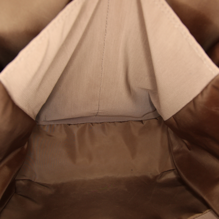 Sac à dos Louis Vuitton Geant Pionnier en tissu siglé beige et cuir naturel - Detail D2