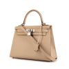 Hermes Kelly 28 cm handbag in beige clay Grain d'H leather - 00pp thumbnail