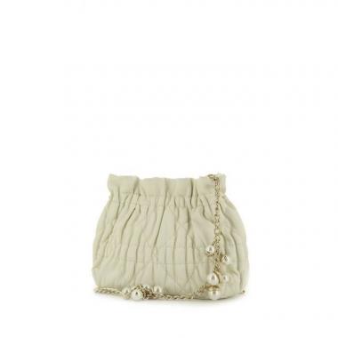 Bolso bandolera Dior Plissé en cuero blanco