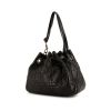 Shopping bag Dior Drawstring in pelle cannage nera - 00pp thumbnail