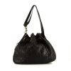 Shopping bag Dior Drawstring in pelle cannage nera - 360 thumbnail