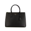 Prada Galleria medium model handbag in black leather saffiano - 360 thumbnail