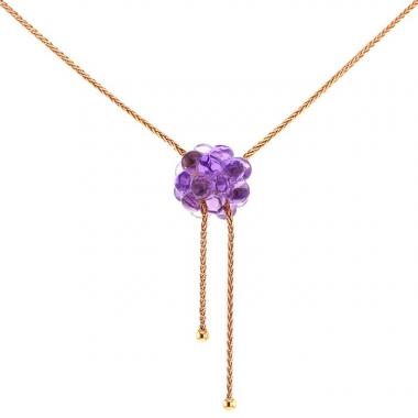 Collier Boucheron Grains de Mure en or rose et améthyste