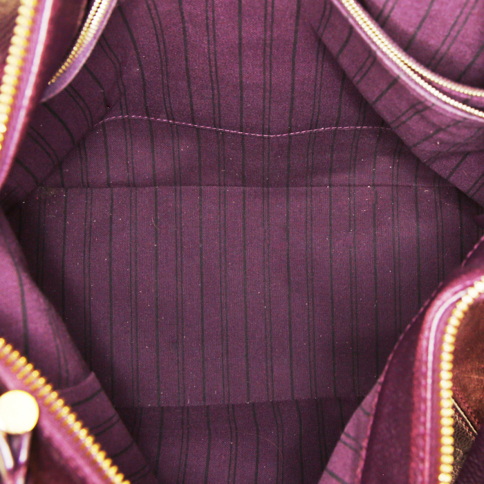Louis Vuitton Audacieuse bag worn on the shoulder or carried in the hand in purple empreinte monogram leather and purple suede - Detail D3