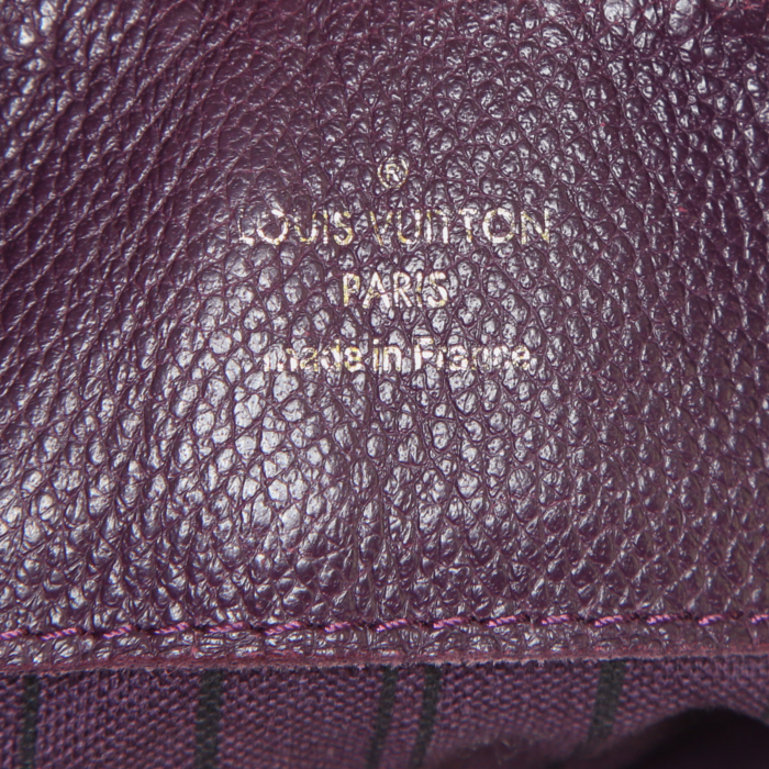 Louis Vuitton Audacieuse bag worn on the shoulder or carried in the hand in purple empreinte monogram leather and purple suede - Detail D4