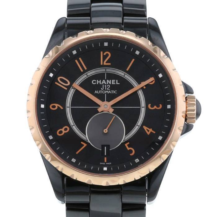 Chanel J12 watch in pink gold and black ceramic Ref:  H3838 Circa  2010 - 00pp