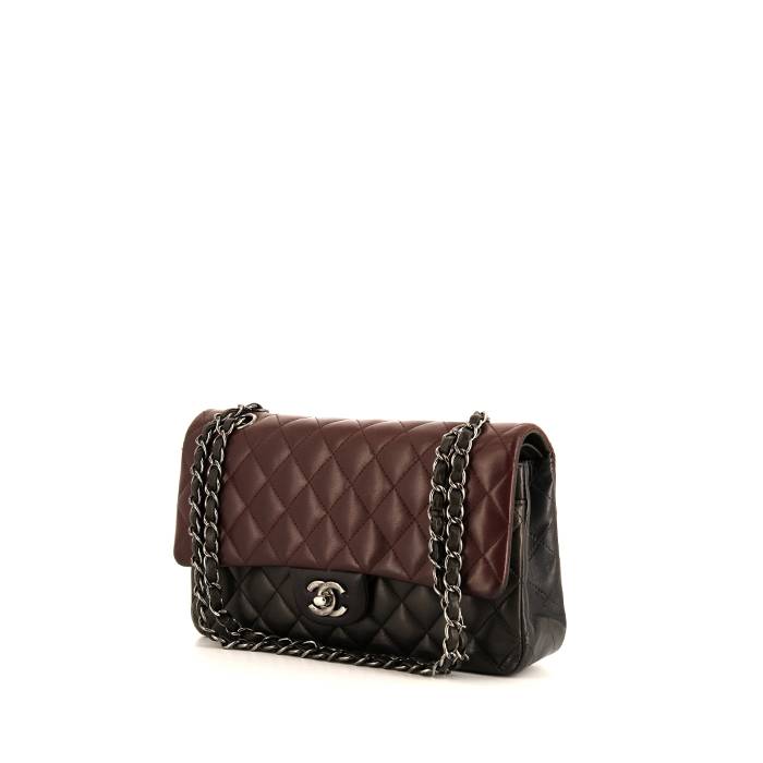 Chanel Classic Quilted Mini Rectangular Flap Iridescent Burgundy