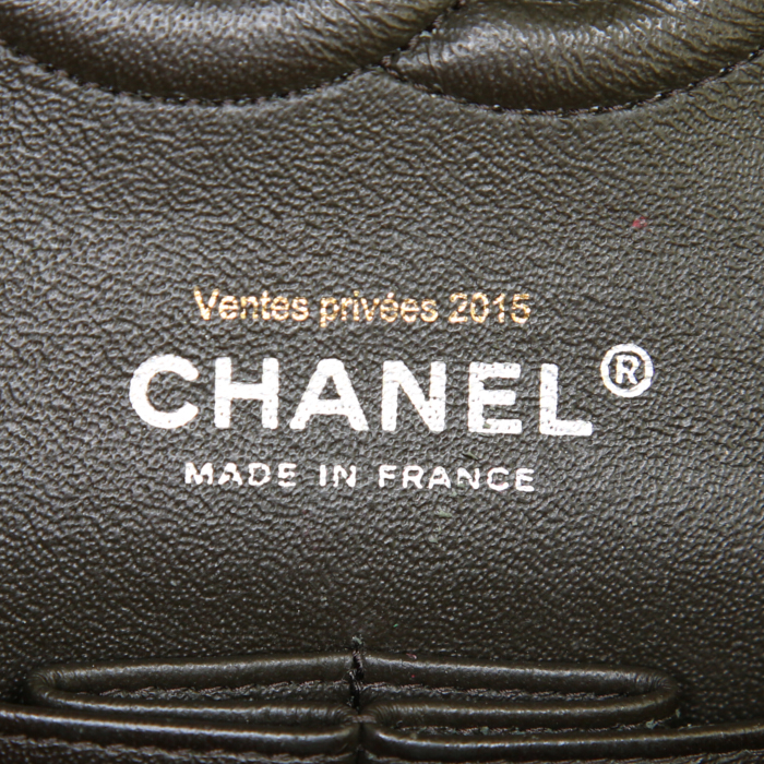 Borsa da spalla o a mano Chanel Timeless Classic in pelle trapuntata tricolore bordeaux marrone e nera - Detail D4