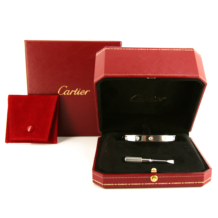 Cartier Love 10 diamants bracelet in white gold and diamonds - Detail D2