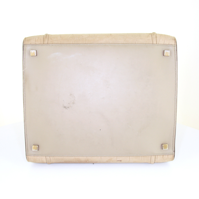 Céline Phantom shopping bag in beige leather - Detail D4