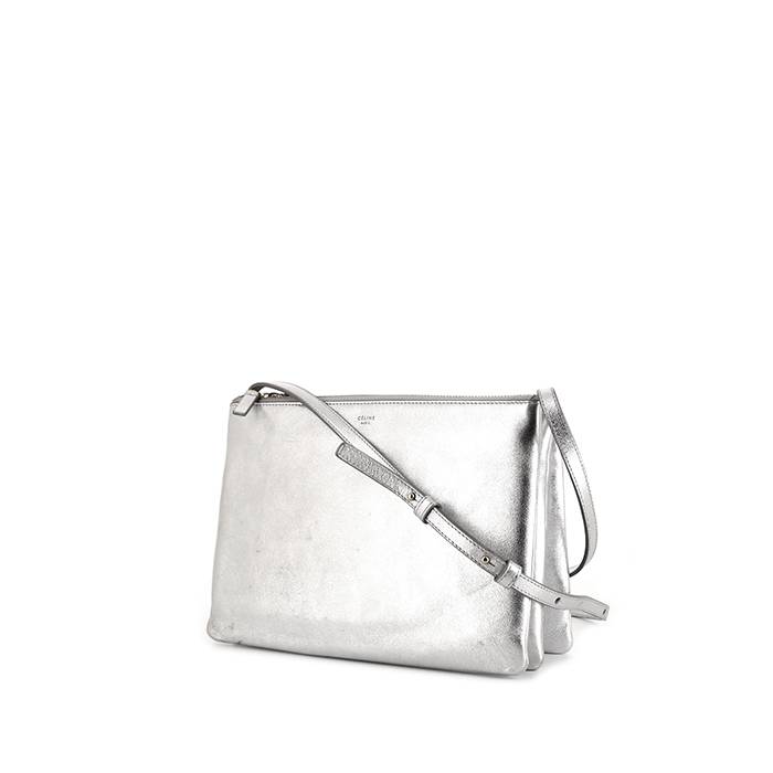 Triomphe leather mini bag Celine Silver in Leather - 35569870