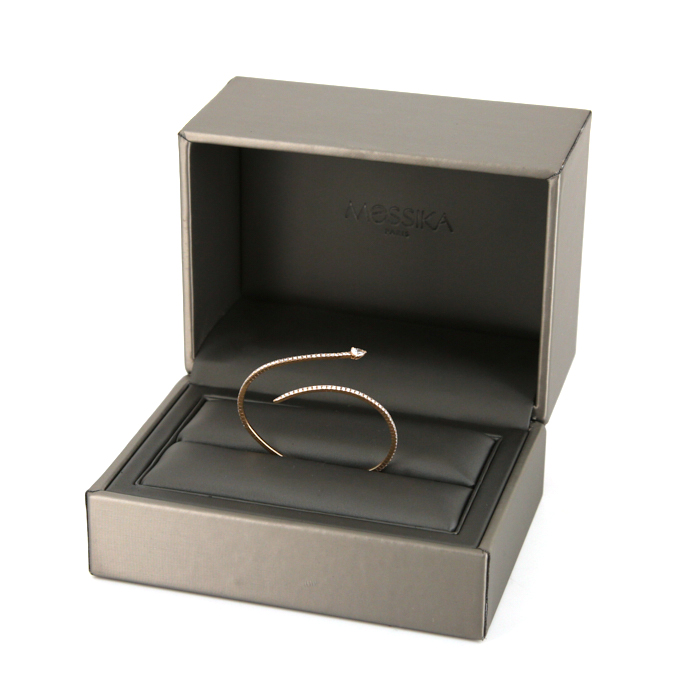 Bracciale flessibile Messika Snake S in oro rosa e diamanti - Detail D2