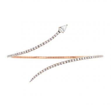 Bracelet souple Messika Snake S en or rose et diamants