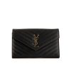 Saint Laurent Wallet on Chain shoulder bag in black quilted grained leather - 360 thumbnail