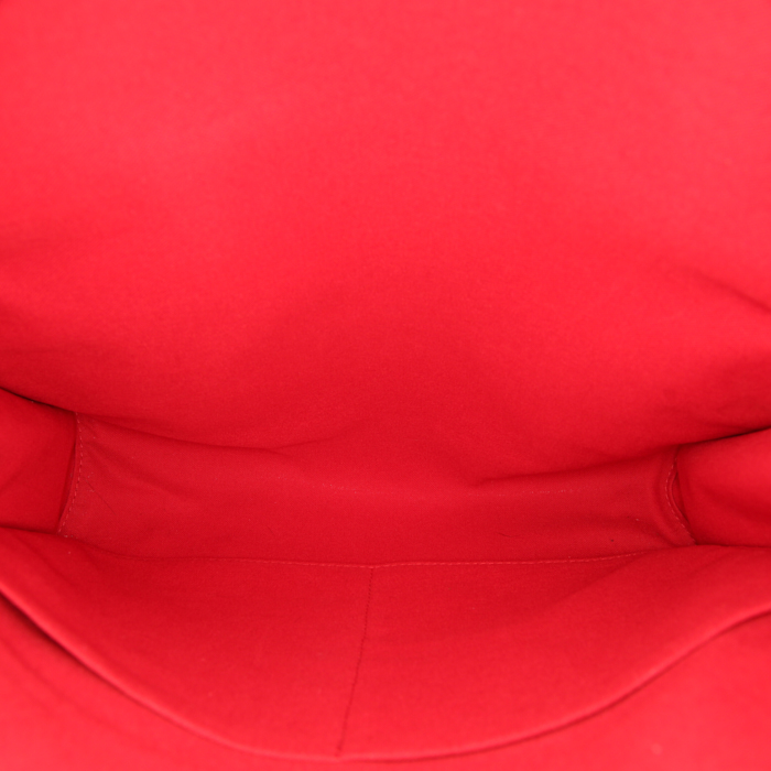 Sac porté épaule ou main Louis Vuitton Croisière en cuir grainé rouge - Detail D3