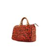 Bolso de mano Louis Vuitton Speedy Editions Limitées en lona Monogram marrón y rojo anaranjado y cuero natural - 00pp thumbnail
