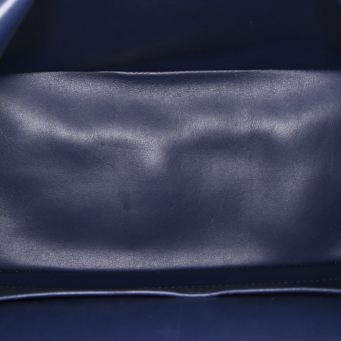 Borsa a tracolla Dior Be Dior modello medio in pelle blu marino e pelle verniciata argentata - Detail D3