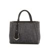 Fendi 2 Jours shoulder bag in grey denim canvas and black leather - 360 thumbnail