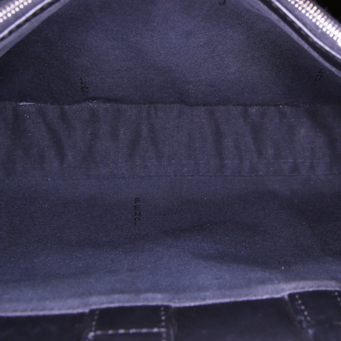 Bolso bandolera Fendi  2 Jours en lona denim gris y cuero negro - Detail D3
