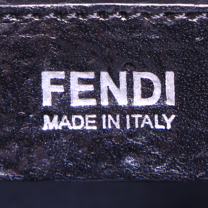 Borsa a tracolla Fendi  2 Jours in tela denim grigia e pelle nera - Detail D4