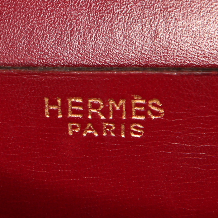 Borsa a spalla Hermes Balle De Golf in pelle box rossa - Detail D3