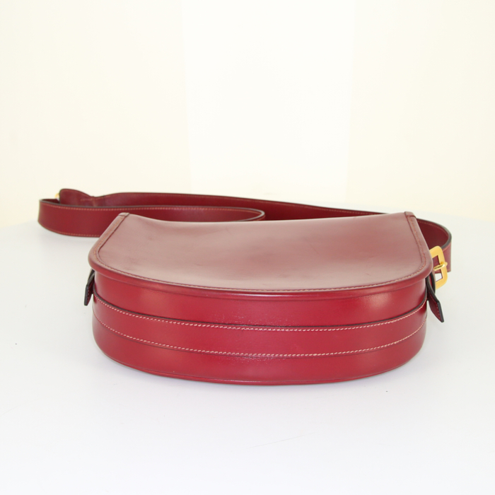 Borsa a spalla Hermes Balle De Golf in pelle box rossa - Detail D4