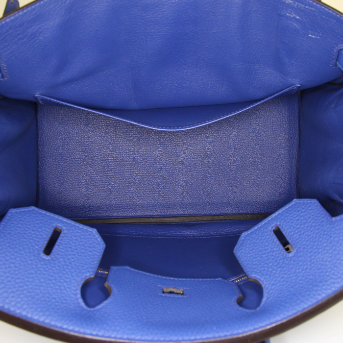 Hermes Birkin 30 cm handbag in electric blue togo leather - Detail D2
