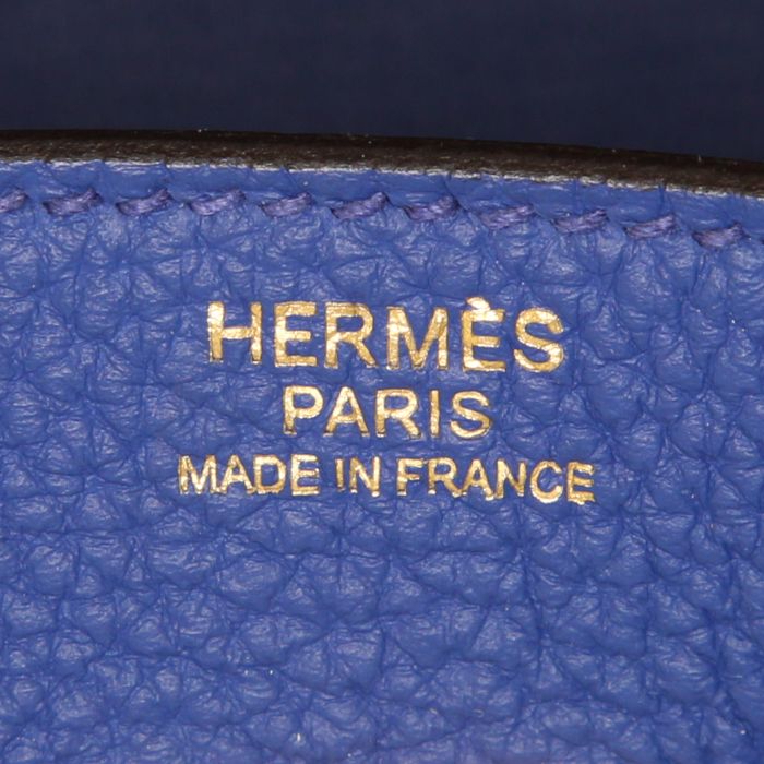 Hermes Birkin 30 cm handbag in electric blue togo leather - Detail D3